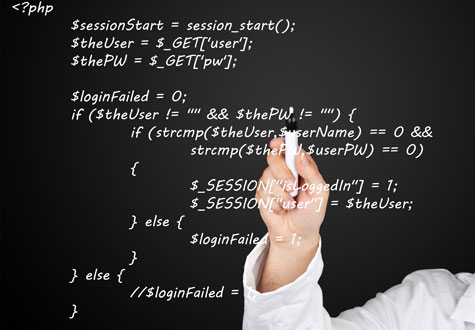 Escritura en php en html en una pizarra, Foxman S.L.