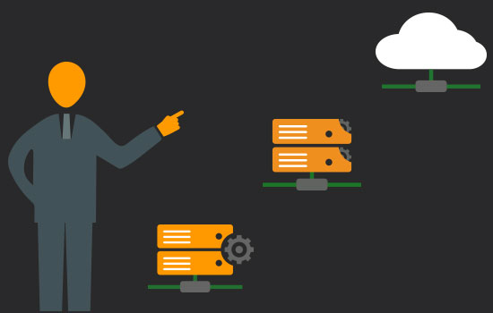 Servidores VPS, cloud, y dedicados, representación gráfica